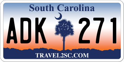 SC license plate ADK271