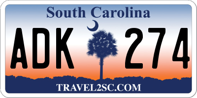 SC license plate ADK274