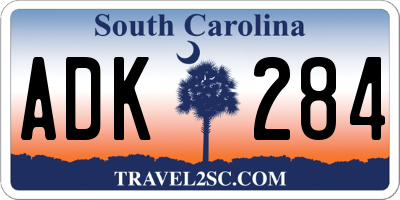 SC license plate ADK284
