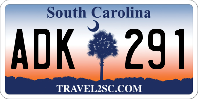 SC license plate ADK291
