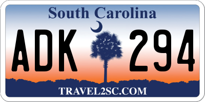 SC license plate ADK294