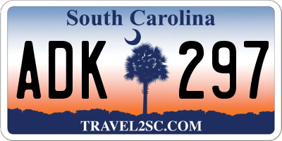 SC license plate ADK297