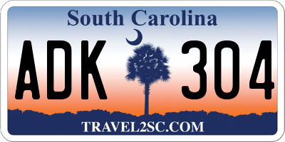 SC license plate ADK304