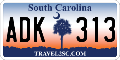 SC license plate ADK313