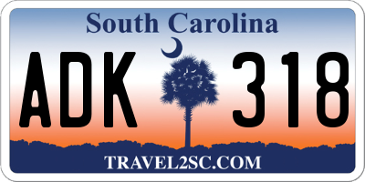 SC license plate ADK318