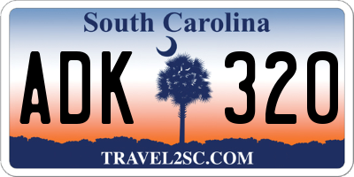 SC license plate ADK320