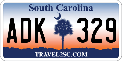 SC license plate ADK329