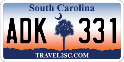 SC license plate ADK331