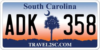 SC license plate ADK358