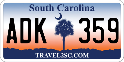 SC license plate ADK359