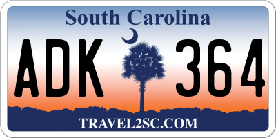 SC license plate ADK364