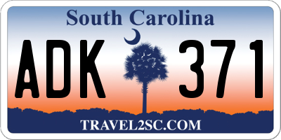 SC license plate ADK371