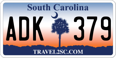 SC license plate ADK379