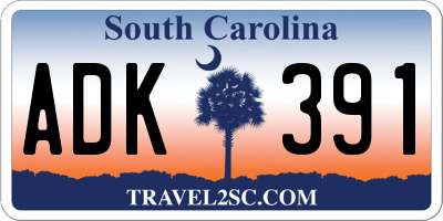 SC license plate ADK391