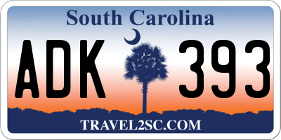 SC license plate ADK393