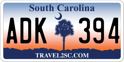 SC license plate ADK394