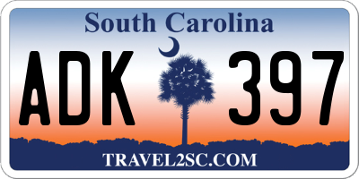 SC license plate ADK397