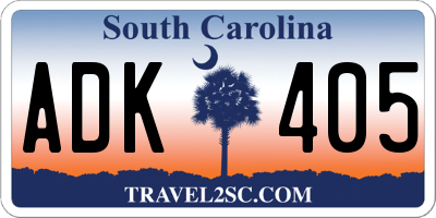 SC license plate ADK405
