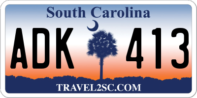 SC license plate ADK413