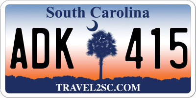 SC license plate ADK415