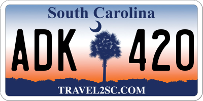SC license plate ADK420