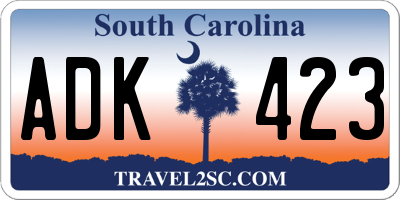 SC license plate ADK423
