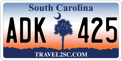 SC license plate ADK425