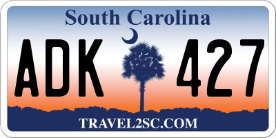 SC license plate ADK427