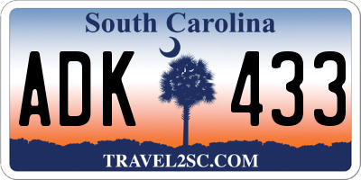 SC license plate ADK433