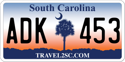 SC license plate ADK453