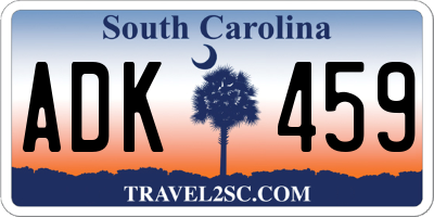SC license plate ADK459