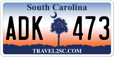 SC license plate ADK473