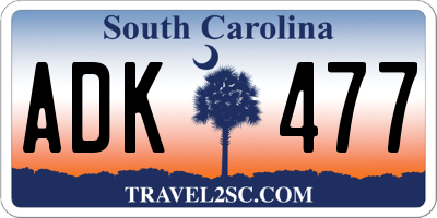 SC license plate ADK477