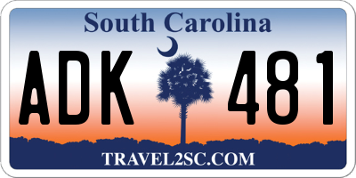 SC license plate ADK481