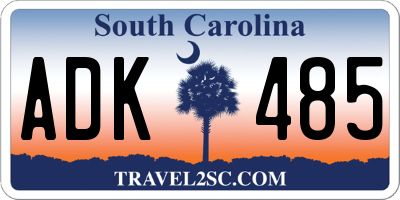 SC license plate ADK485