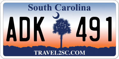 SC license plate ADK491