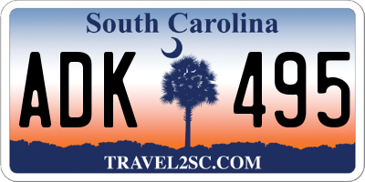 SC license plate ADK495