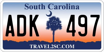 SC license plate ADK497