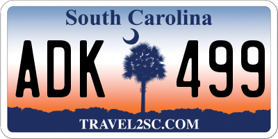 SC license plate ADK499