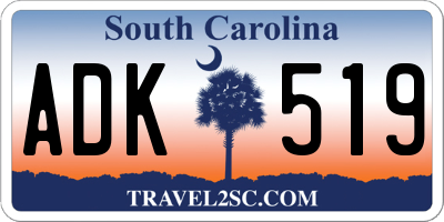 SC license plate ADK519