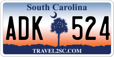 SC license plate ADK524