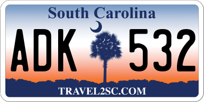 SC license plate ADK532