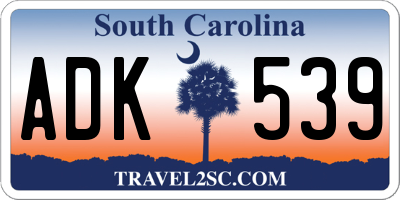 SC license plate ADK539
