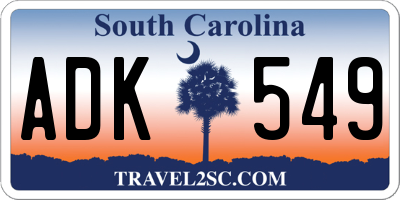 SC license plate ADK549