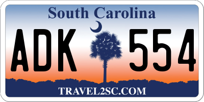 SC license plate ADK554