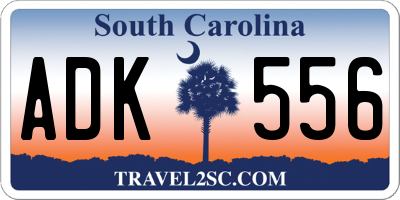 SC license plate ADK556