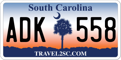 SC license plate ADK558