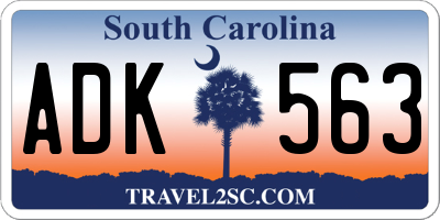 SC license plate ADK563