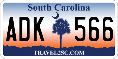 SC license plate ADK566