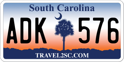 SC license plate ADK576